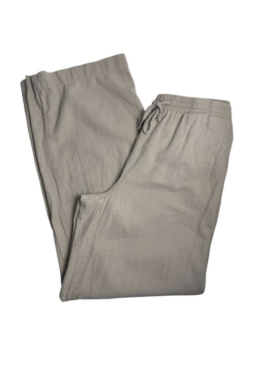 GAP Pants - Gap Vintage Womens Linen Blend Pull On Wide Leg Pants Tan Size XS Y2K